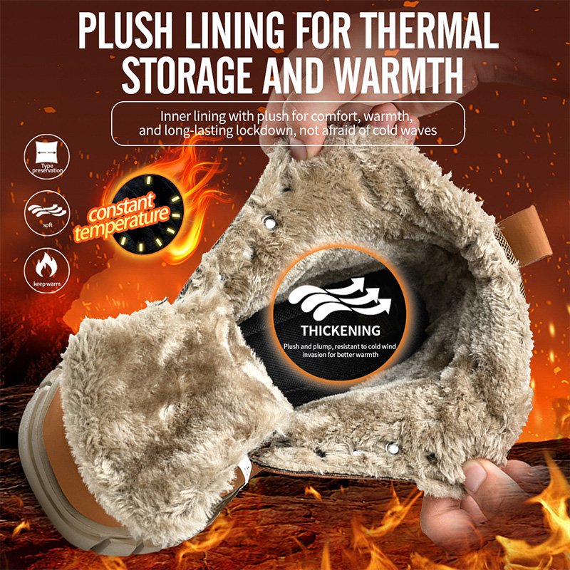 New men's anti smashing and anti stabbing work boots, warm labor protection shoes, boots, tactical safety boots