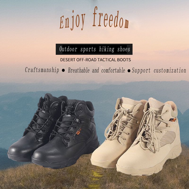 2023 New Hiking Boots Outdoor Anti Skid Wear Resistant Breathable and Comfortable Hiking Combat Shoes for Men