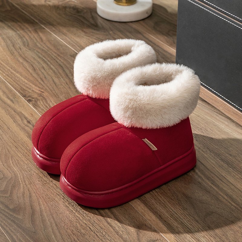 High quality thick fashion indoor outdoor warm fluffy fur winter boots for women