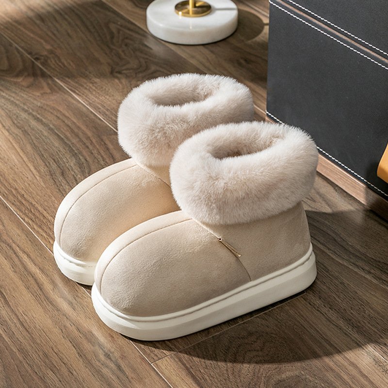 High quality thick fashion indoor outdoor warm fluffy fur winter boots for women