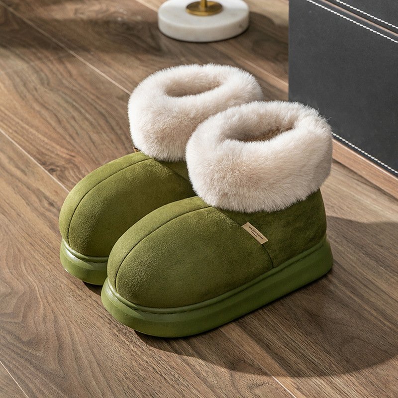 High quality thick fashion indoor outdoor warm fluffy fur winter boots for women