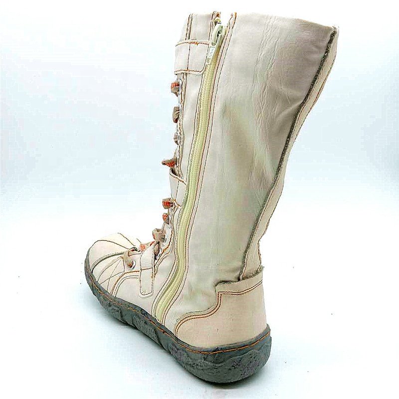 Wholesale Winter Outdoor Flat Hiking Women's Shoes Gothic Thick-Soled High-Top Leather Boots