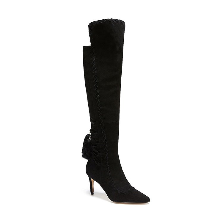 fashion Asymmetric design suede leather pointed toe high heel thigh high boots for ladies women knee high boots
