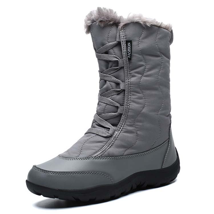 Winter Waterproof Non-Slip New Middle Tube Plus Velvet Thick Cotton Boots Warm Shoes Women Outdoor Snow Boots