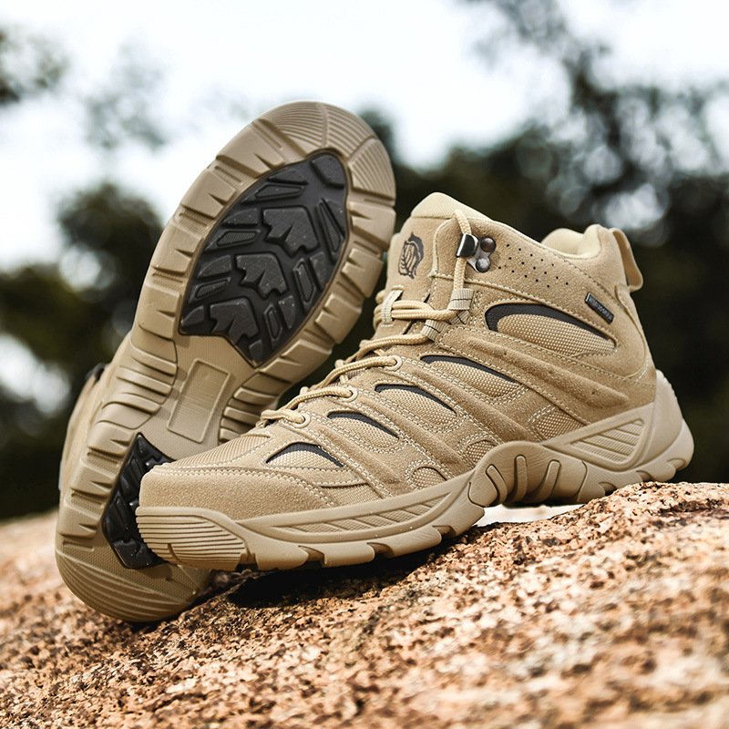 Custom Breathable Popular Vintage Boots Outdoor Anti Slip Hiking Shoes For Men Trekking Climbing Hunting Comfortable