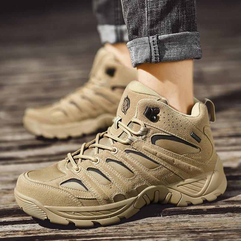 Custom Breathable Popular Vintage Boots Outdoor Anti Slip Hiking Shoes For Men Trekking Climbing Hunting Comfortable