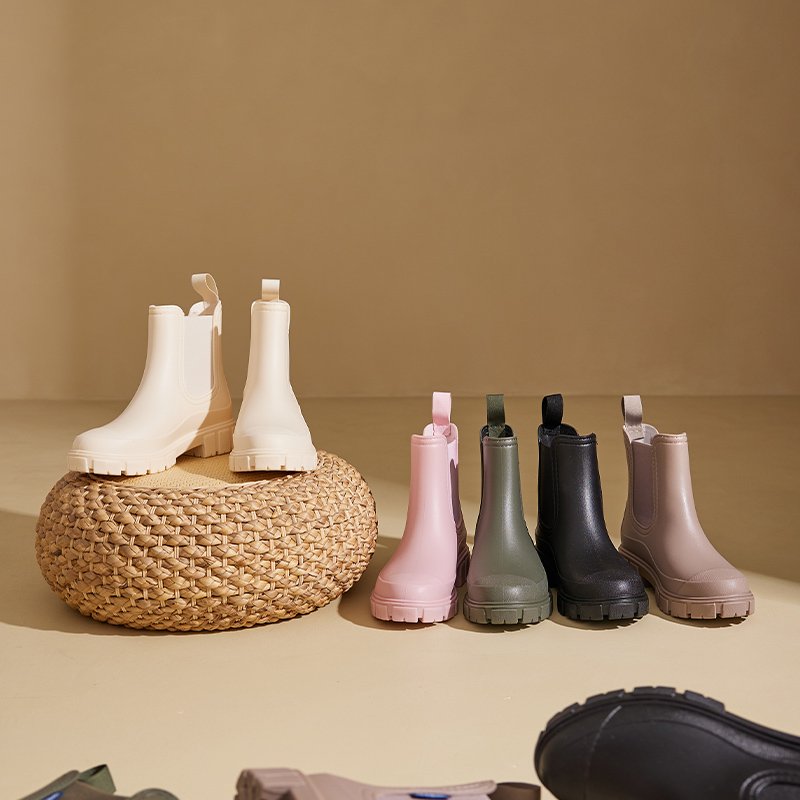 Processing Custom PVC ladies Women rain boots fashion low boots anti-slip wear-resistant Waterproof rain boots