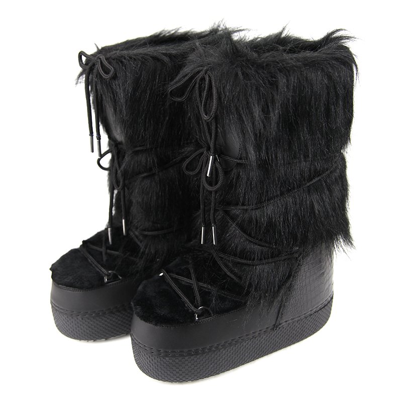 Custom Long Warm Snow Boots Waterproof Women Winter Boot Heel