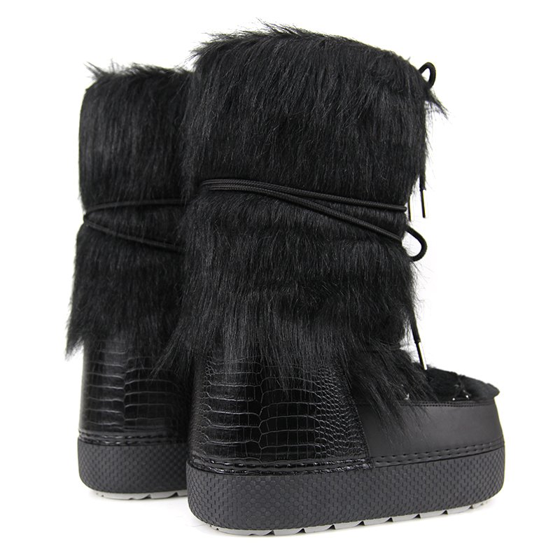 Custom Long Warm Snow Boots Waterproof Women Winter Boot Heel