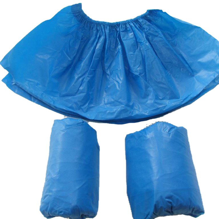 Wholesale Unisex Adult Disposable Waterproof CPE Plastic Rain Boots with Nonwoven Lining Shoe Cover