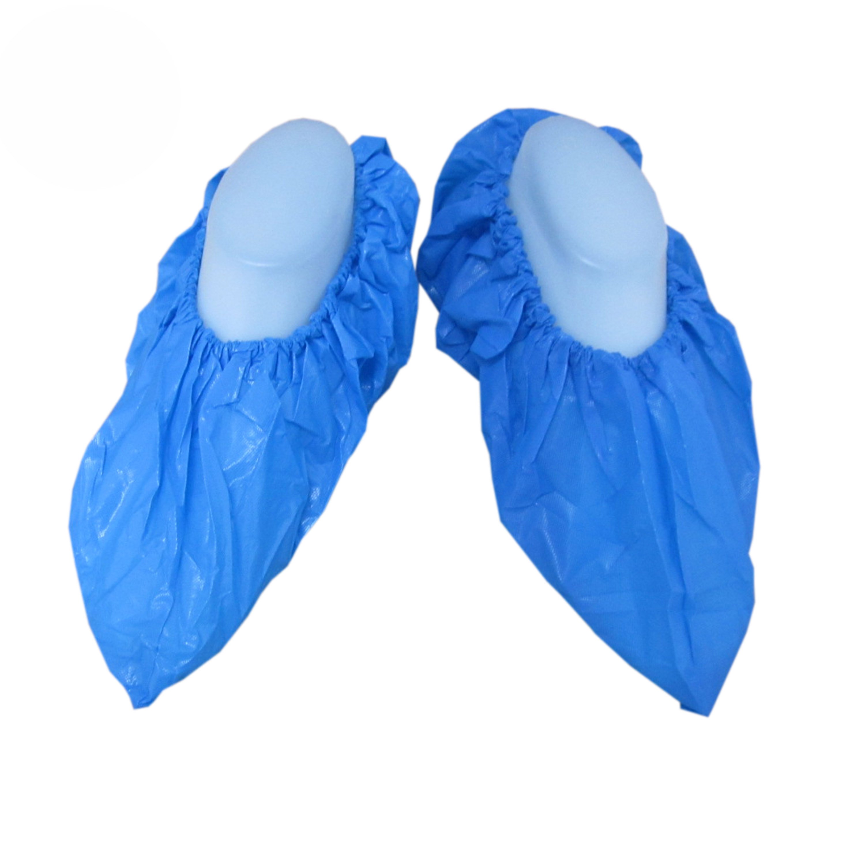 Wholesale Unisex Adult Disposable Waterproof CPE Plastic Rain Boots with Nonwoven Lining Shoe Cover