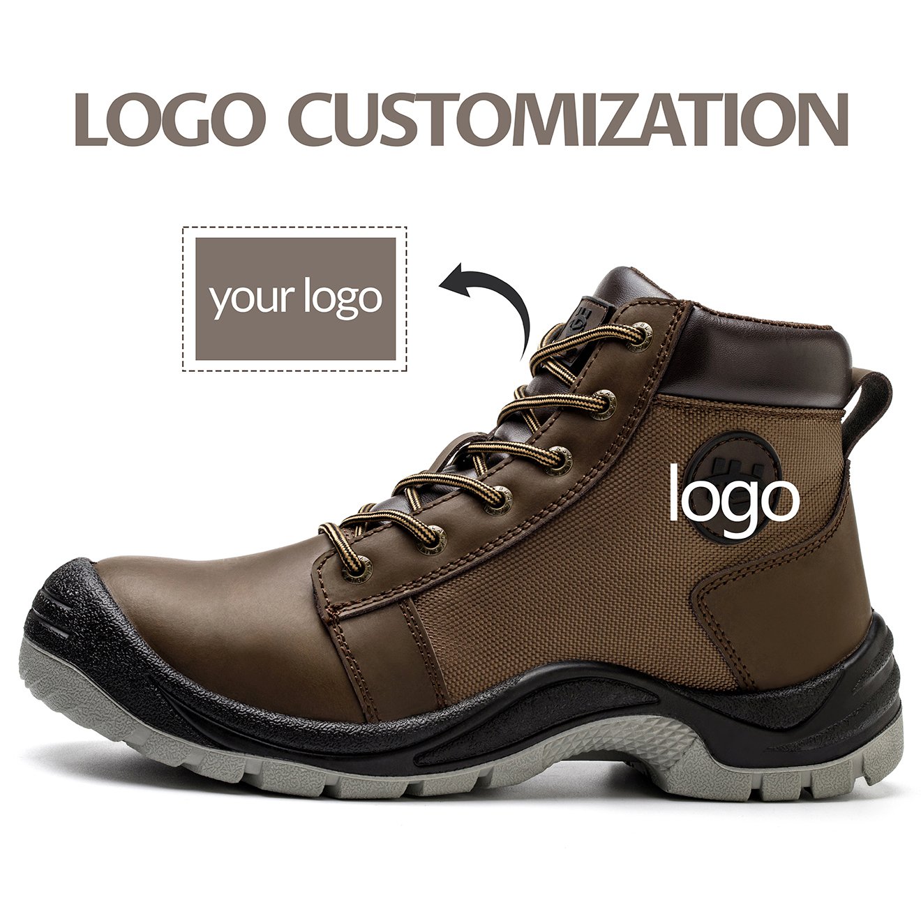 New industrial safety boots, anti-smashing and anti-puncture steel toe work shoes, non-slip safety shoes for man