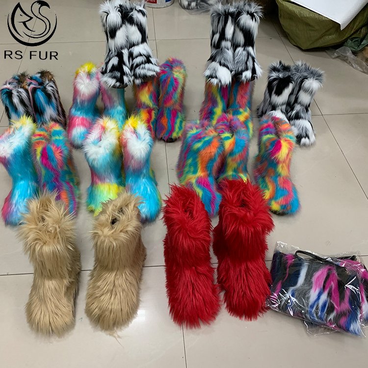 US EURO Big size winter fur snow boots women winter indoor with wholesale cheap price