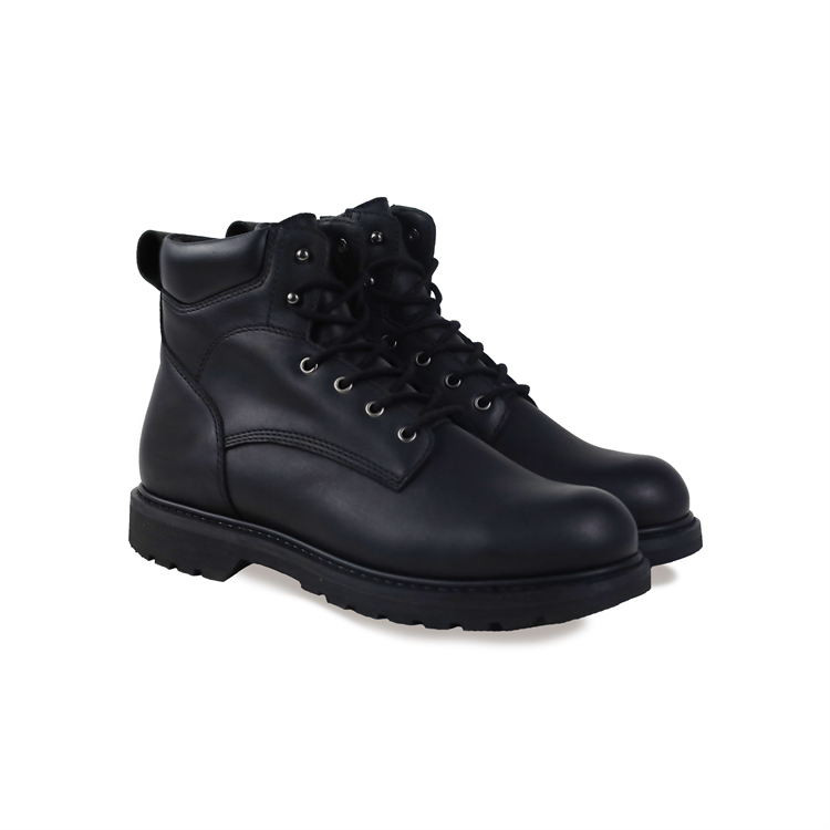 Men's Anti-Smash Leather Work Boots Black Steel Toe Safety Shoes for Summer and Winter Outdoor Use
