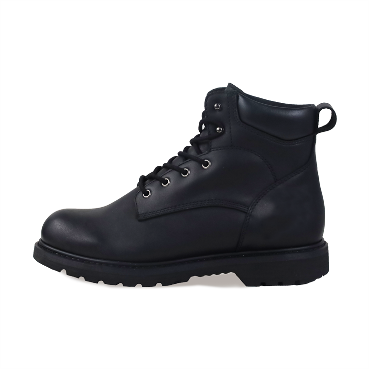 Men's Anti-Smash Leather Work Boots Black Steel Toe Safety Shoes for Summer and Winter Outdoor Use