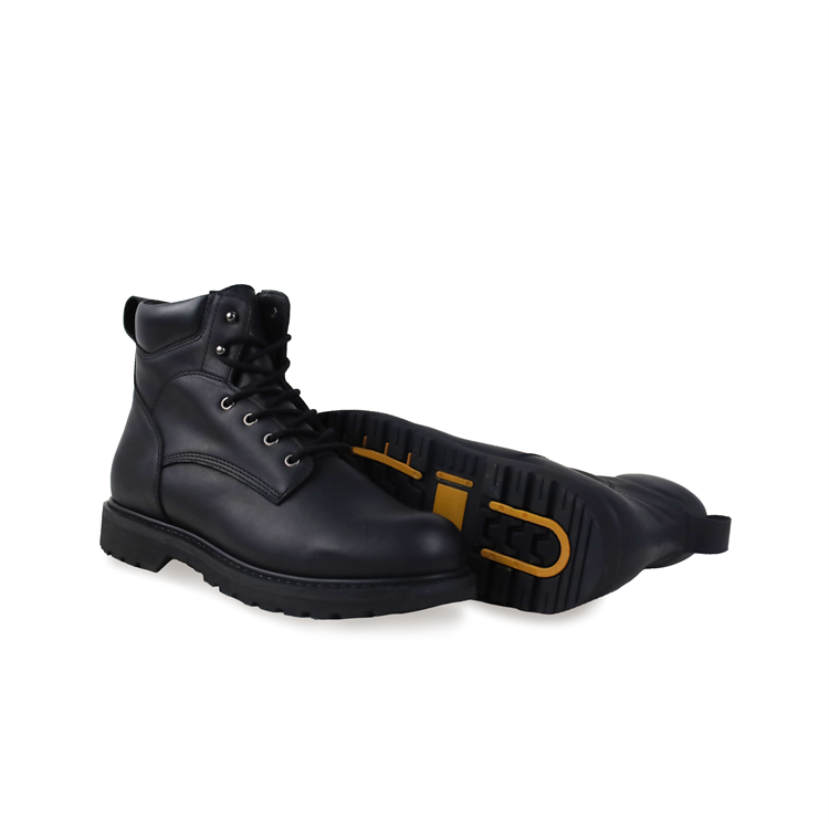 Men's Anti-Smash Leather Work Boots Black Steel Toe Safety Shoes for Summer and Winter Outdoor Use