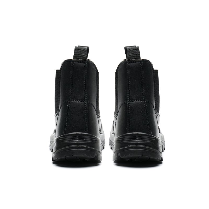 Waterproof Safety Boot Chelsea Black Genuine Leather , welding safety boot anti-smash
