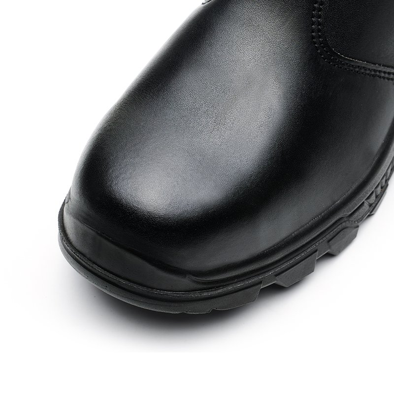 Waterproof Safety Boot Chelsea Black Genuine Leather , welding safety boot anti-smash