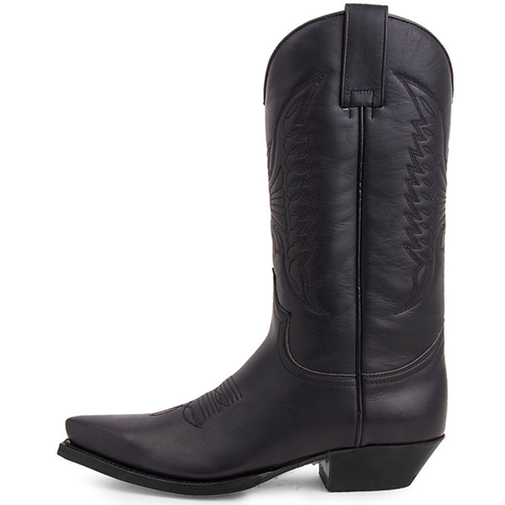 BUSY GIRL A4510 men's western boots big size 16 classical embroidery wing Biker Rockabilly knee high block heel cowboy boots men