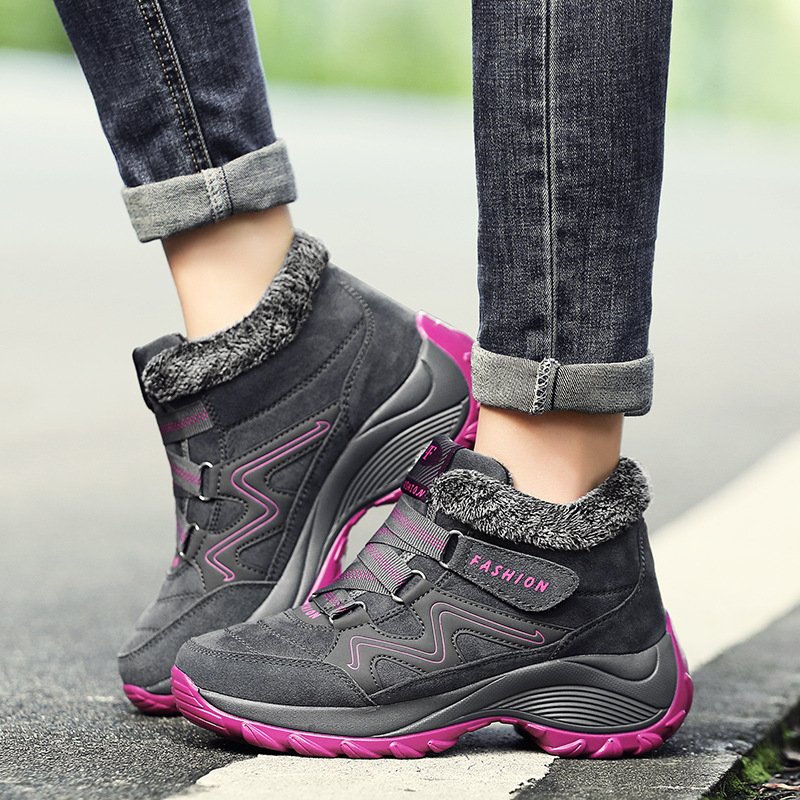 Popular Waterproof Snow Boots for Women Fashion Cheap Sports Style Girls Snow Shoes Simple Women Thick Sole Ankle Boots Outdoor