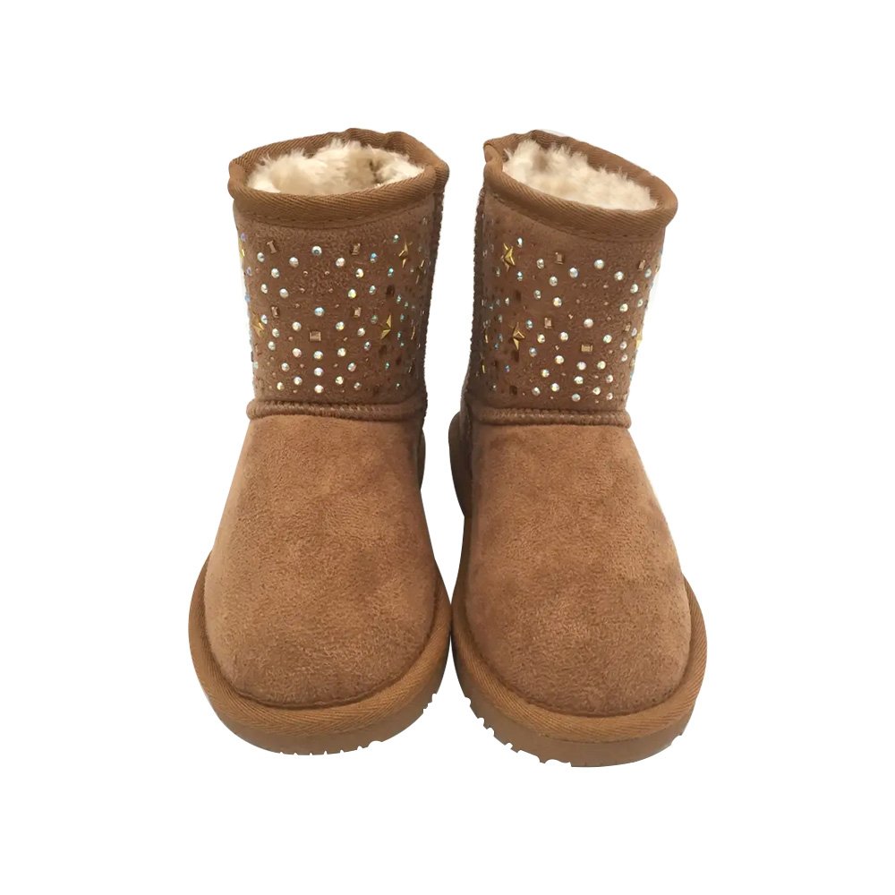 Comfy Girls Fashion Winter Anti-slip Boots Micro Suede Warm Faux Fur Lined Durable Snow Ankle Boots