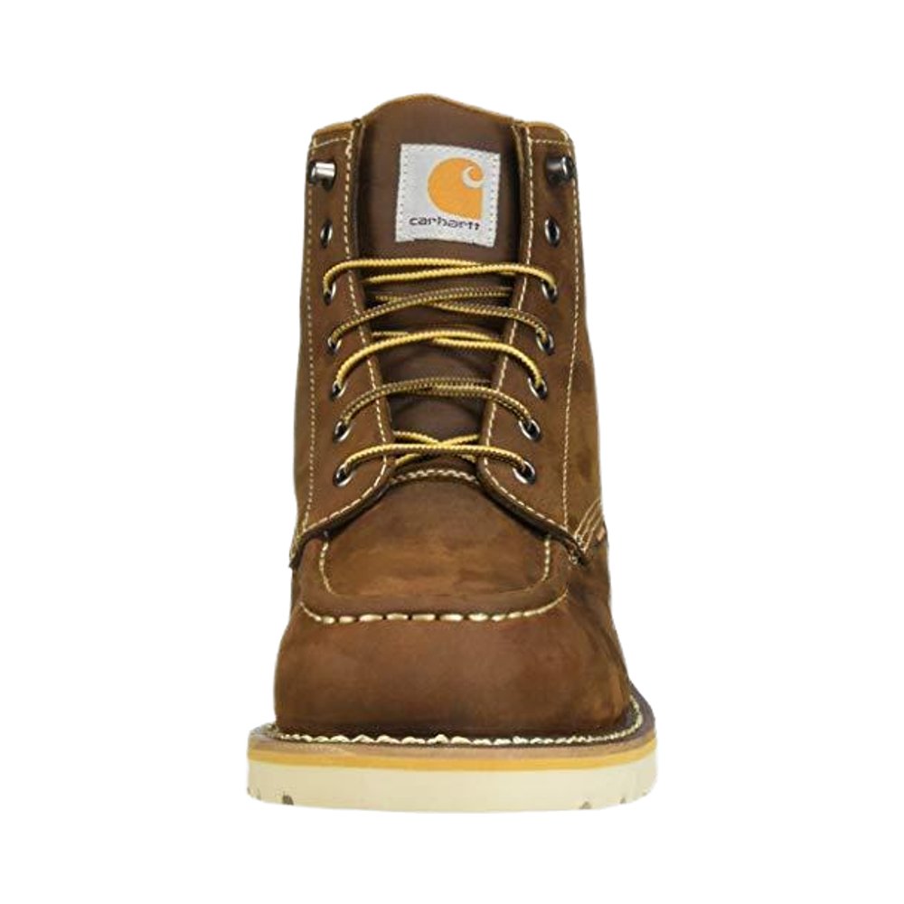 Men's 6-Inch Waterproof Work Boots with Steel Toe Durable Leather and Stretch Fabric Upper for Spring Summer Autumn