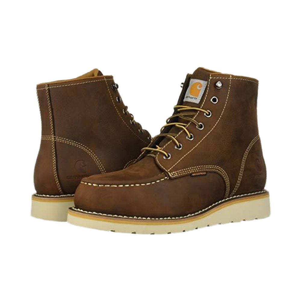 Men's 6-Inch Waterproof Work Boots with Steel Toe Durable Leather and Stretch Fabric Upper for Spring Summer Autumn