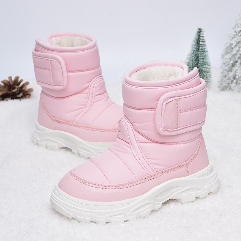 Wholesale kids Pink ankle boot shoes Outdoor Waterproof durable winter platform boots shoes