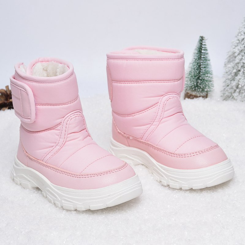 Wholesale kids Pink ankle boot shoes Outdoor Waterproof durable winter platform boots shoes