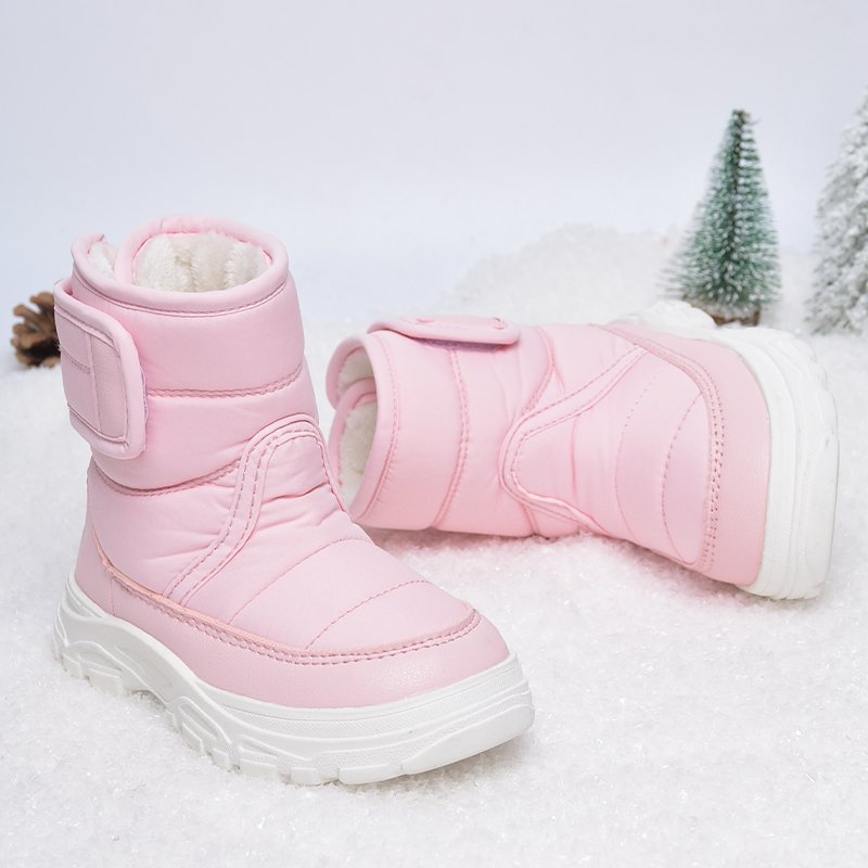 Wholesale kids Pink ankle boot shoes Outdoor Waterproof durable winter platform boots shoes