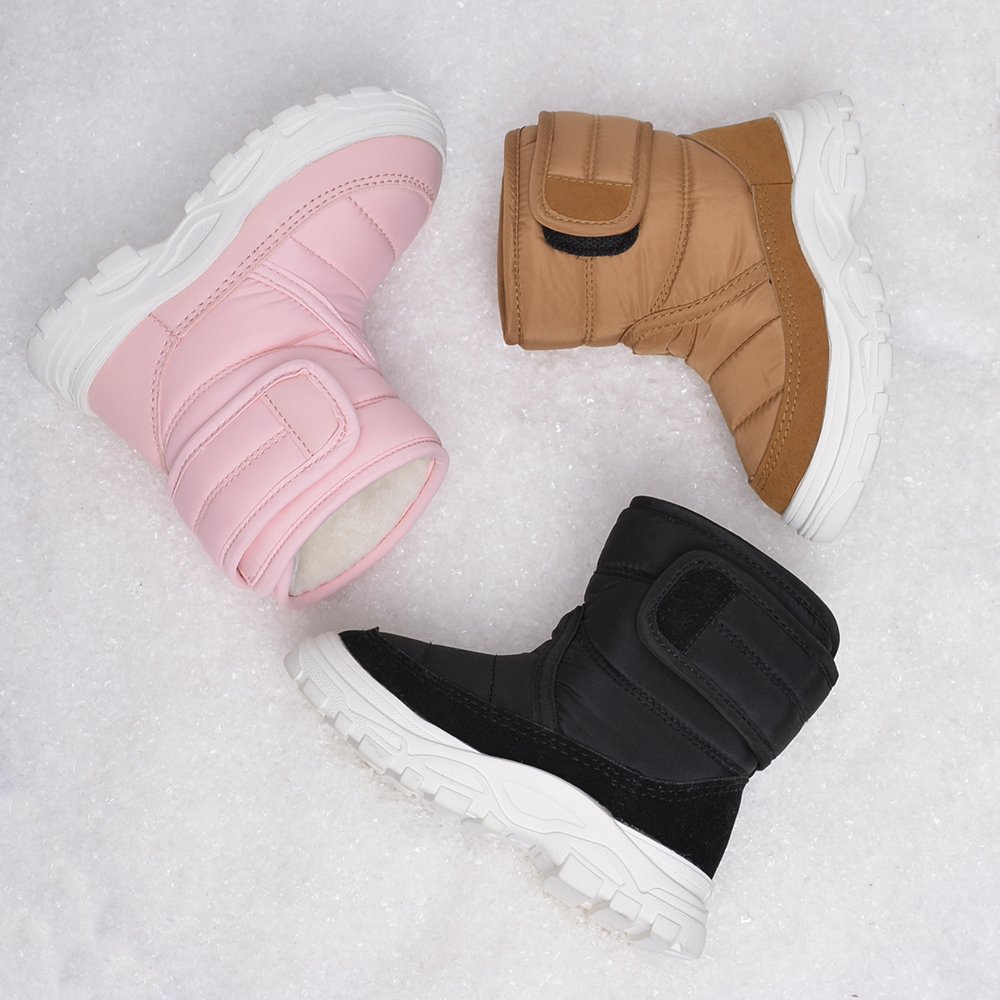 Wholesale kids Pink ankle boot shoes Outdoor Waterproof durable winter platform boots shoes