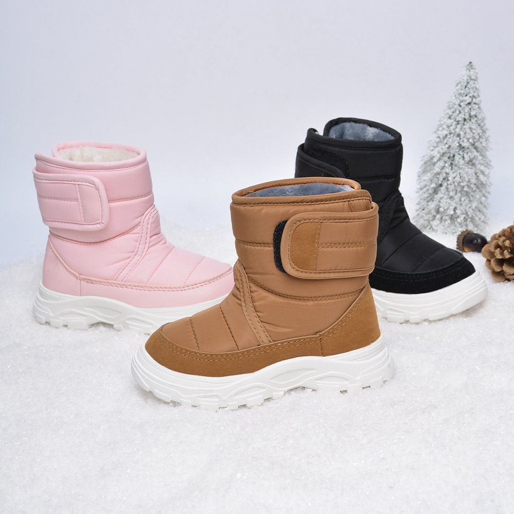 Wholesale kids Pink ankle boot shoes Outdoor Waterproof durable winter platform boots shoes