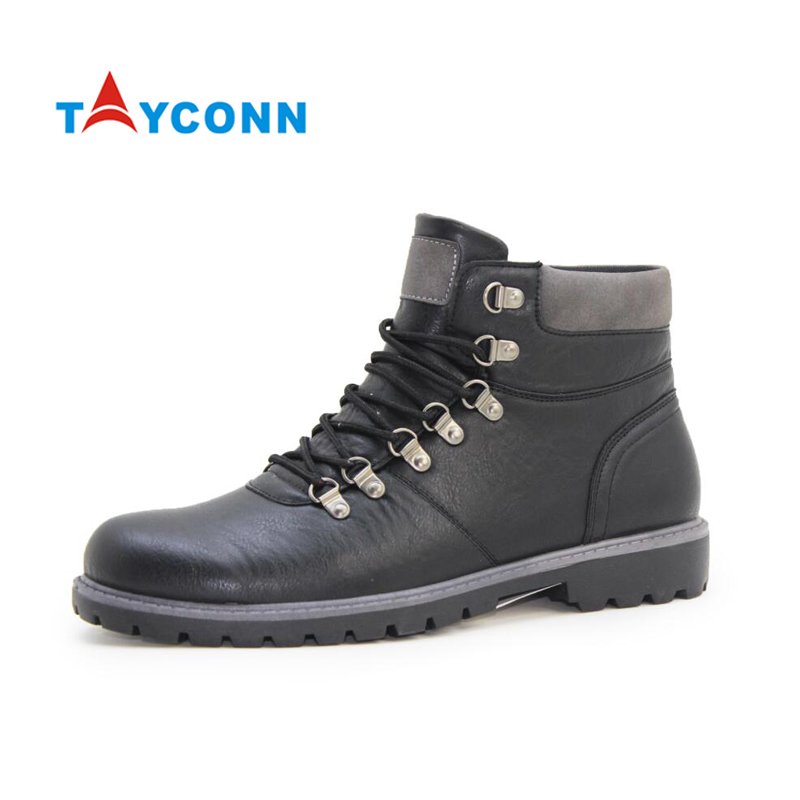 Wholesale Fashion Men's Boots Large Size High-top Flexing PU Leather Boots