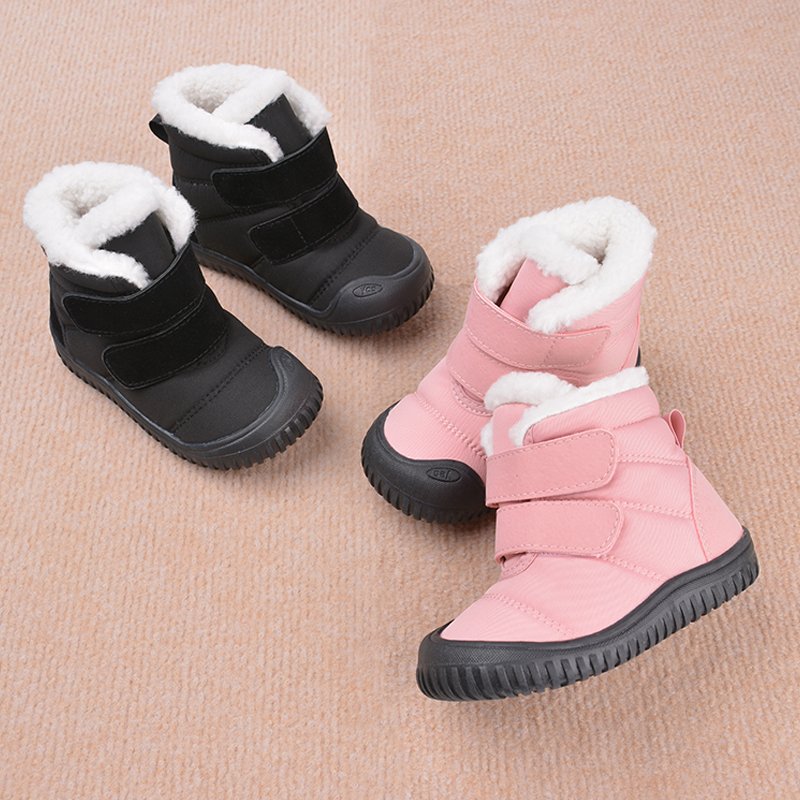 High Quality Latest Trend Outdoor Little Kids winter ankle plush warm boots anti-slip toddlers sports shoes