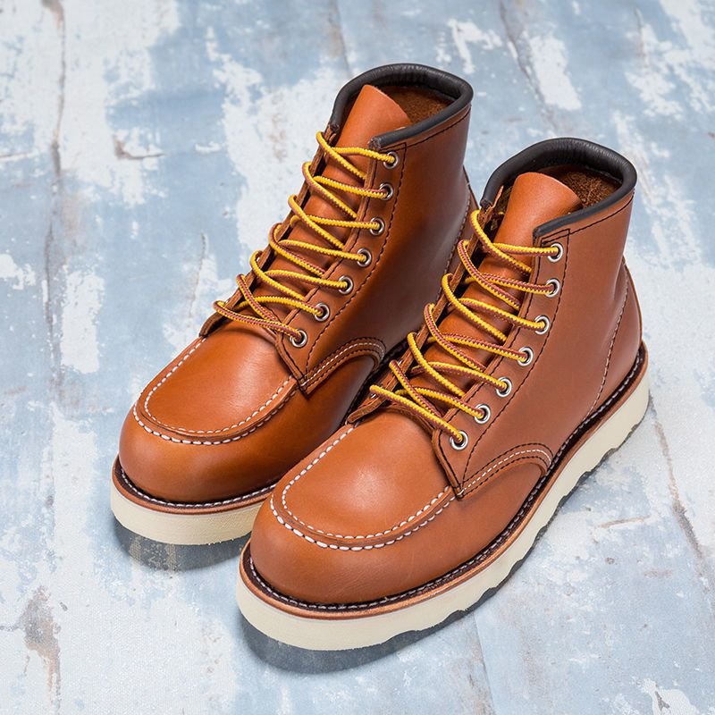 Second layer cowskin leather 8875 tooling boots leather goodyear welted motor retro paratrooper men's boots shoes