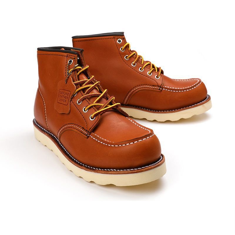 Second layer cowskin leather 8875 tooling boots leather goodyear welted motor retro paratrooper men's boots shoes