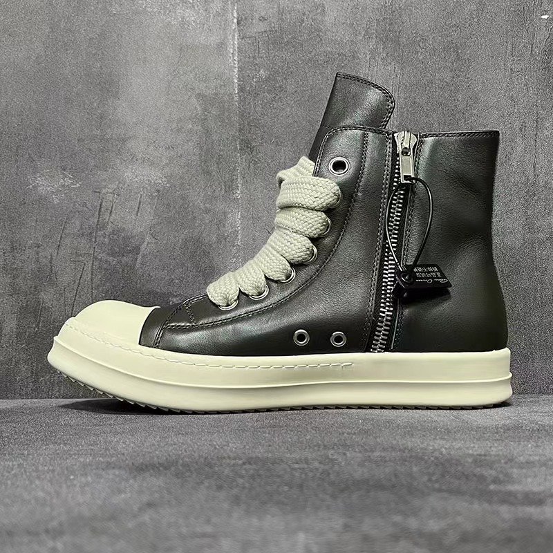 Top quality pink high top wide shoelace shoes genuine leather casual women walking style shoes boot shoes men