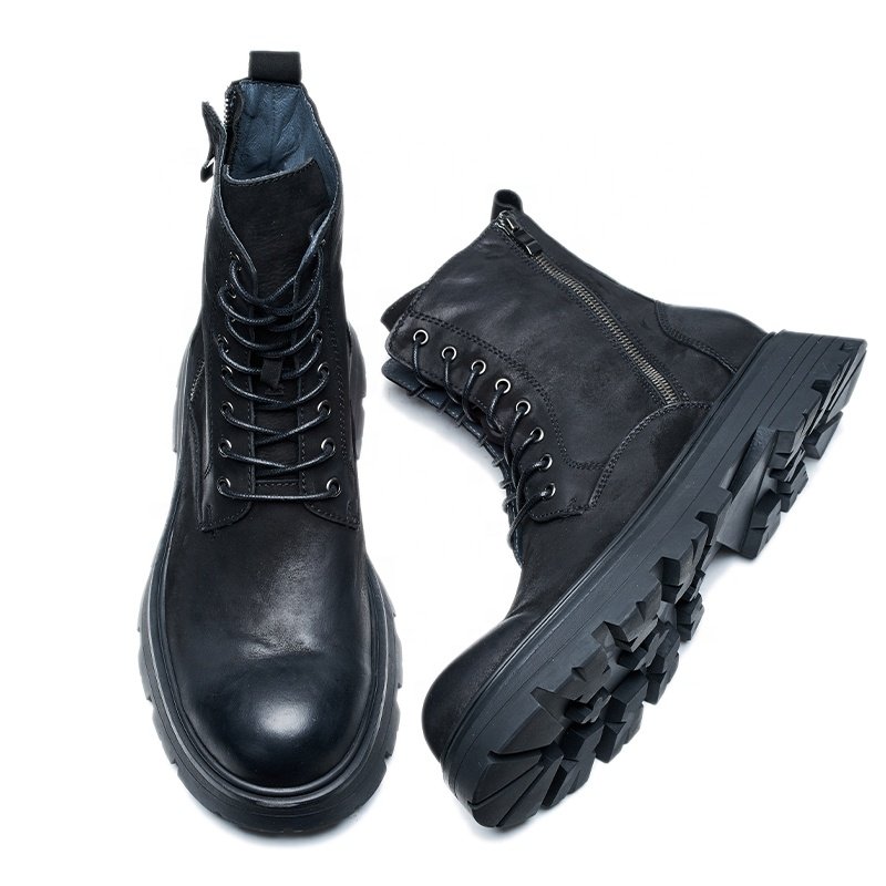 Genuine Leather Men's Leather Boots Cowhide Italy Design Factory Wholesale Customization genuine leather boots