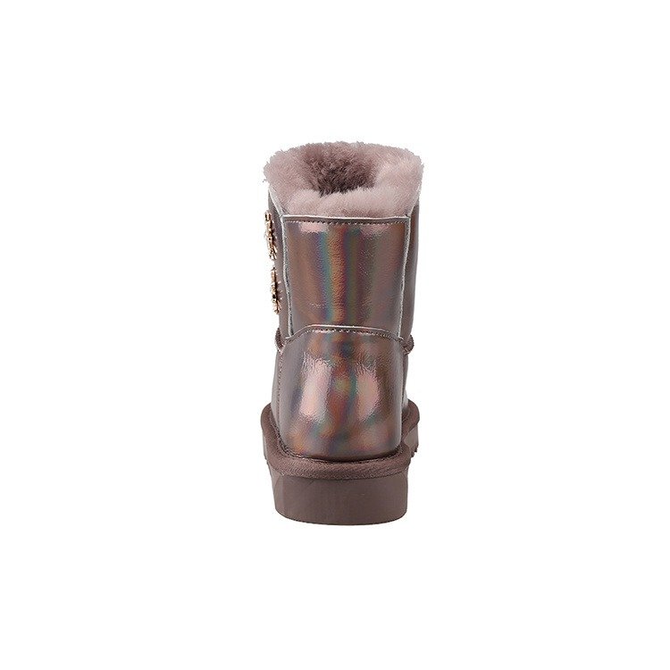 2024 New Style Hot Sell Custom PU Upper Waterproof 100% Shearling Ladies Winter Snow Boots