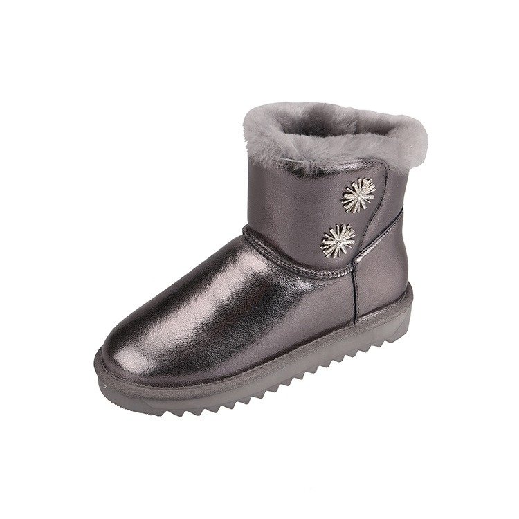 2024 New Style Hot Sell Custom PU Upper Waterproof 100% Shearling Ladies Winter Snow Boots