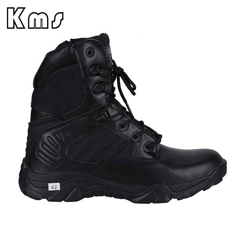 KMS Black Outdoor Anti Slip Rubber Sole Waterproof Hunting Hiking Training Jungle Wholesale Combat Tactical Boots