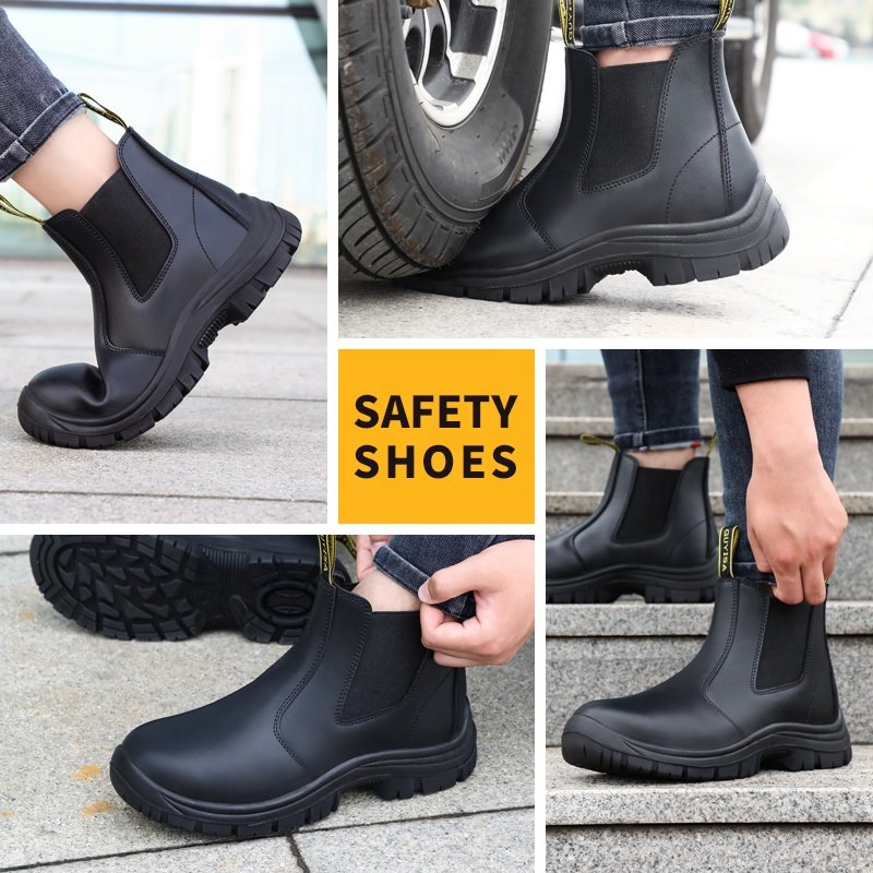 GUYISA Factory direct sales safety boots professional S1 anti-static soft waterproof trimmed leather steel toe work boot