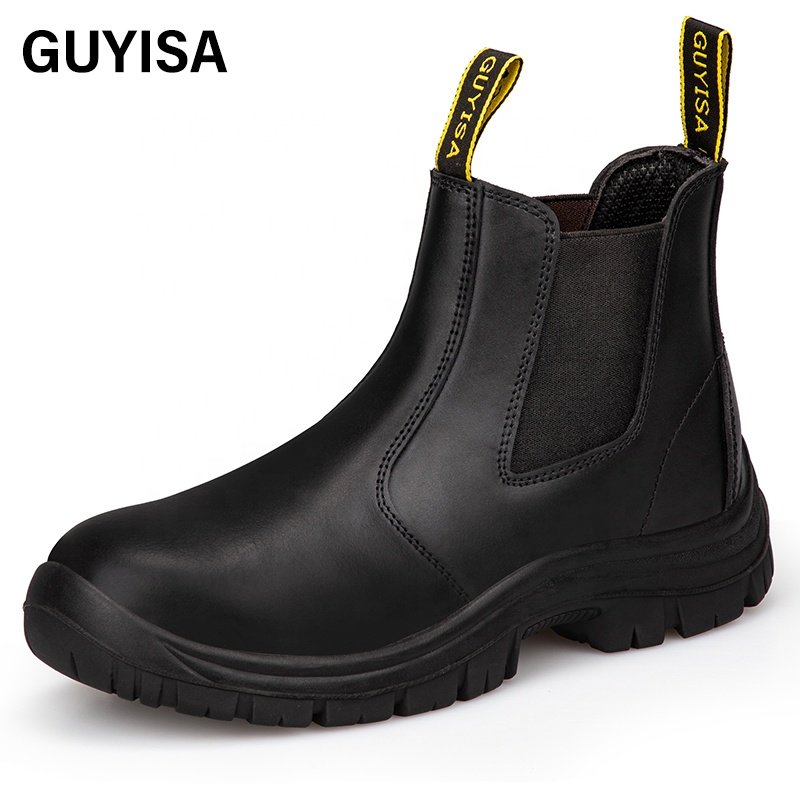 GUYISA Factory direct sales safety boots professional S1 anti-static soft waterproof trimmed leather steel toe work boot
