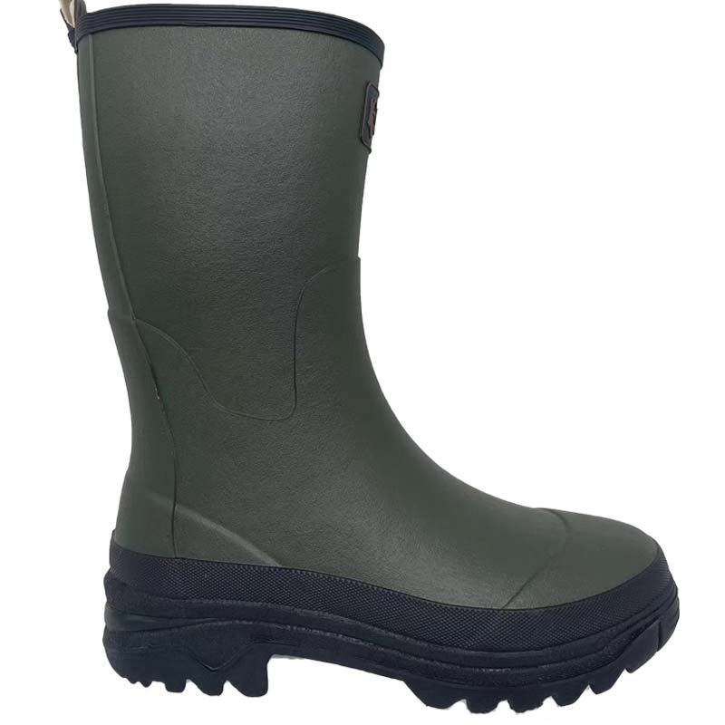 Manufacture direct sell OEM neoprene waterproof wellington hunting green cheap rubber rain boots rubber garden shoes