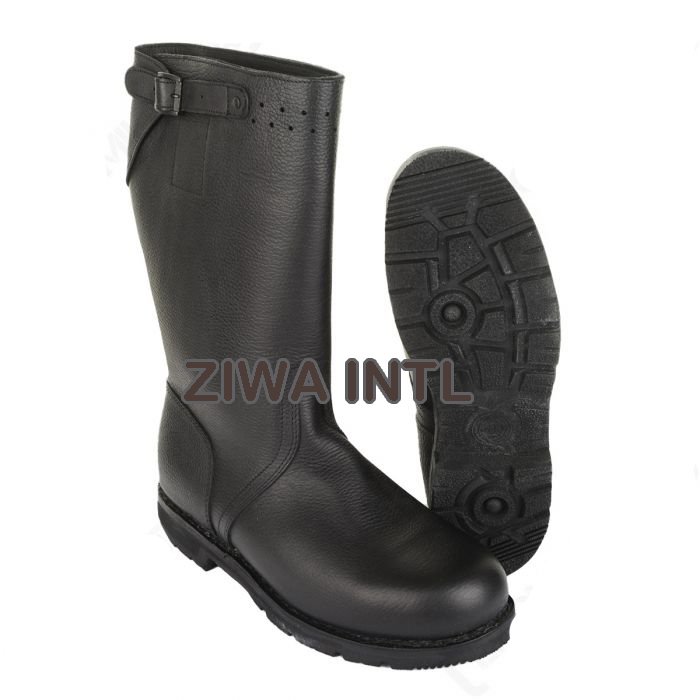 German Leather Boot Jack in Black with Brown Squad Boots Breathable Shoe Laces and Bag Customizable Logo
