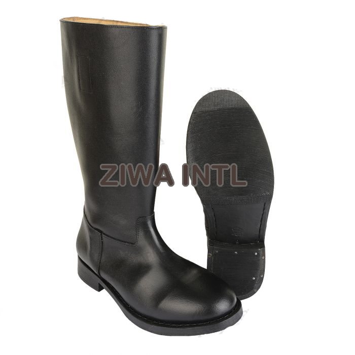 German Leather Boot Jack in Black with Brown Squad Boots Breathable Shoe Laces and Bag Customizable Logo