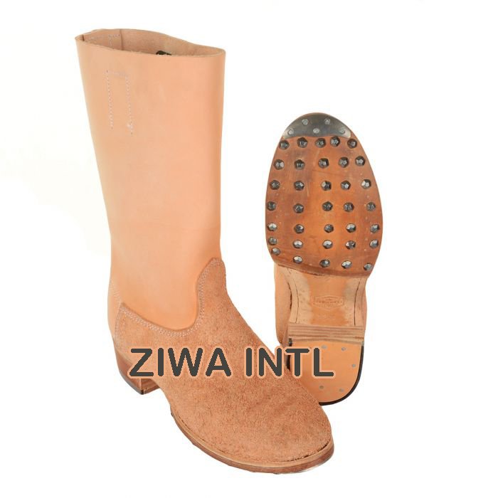 German Leather Boot Jack in Black with Brown Squad Boots Breathable Shoe Laces and Bag Customizable Logo
