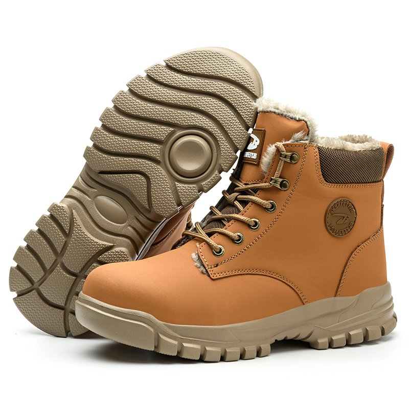 Light weight Steel Toe Leather Work Boots Men's Protective Footwear Safety Shoes Water-proof Keep Warm Winter Safety Boots