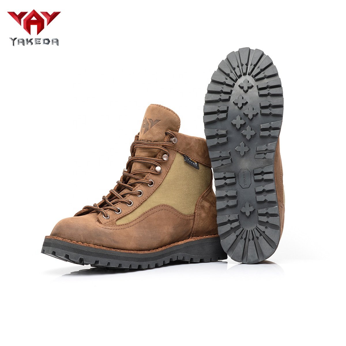 Yakeda men boots genuine leather suede outdoor hiking wear combat tactical gear boots ankle