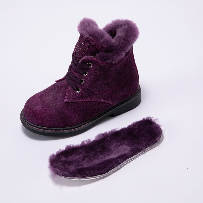 Princepard Customized Accept Side Zipper Anti Slippery Fur Insole Kid Shoes Girl Orthopedic Boots